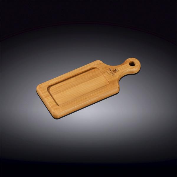 Bamboo Appetizer Tray with Handle – 6.25" x 2.5"