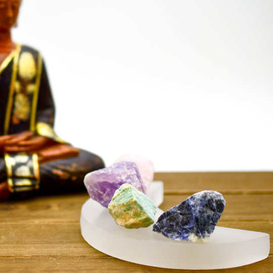 Crescent Moon Selenite Charging Plate