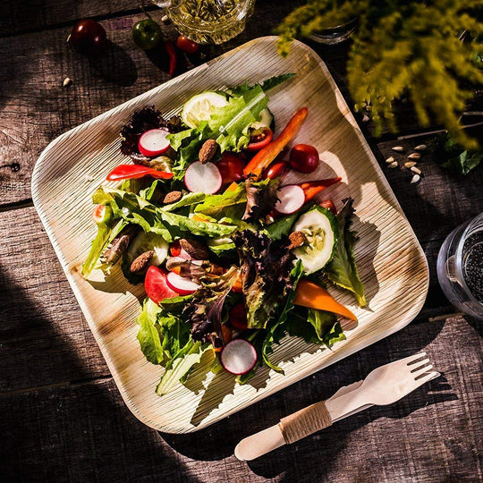 Palm Leaf Square Plates (10") – Sustainable &amp; Compostable Tableware