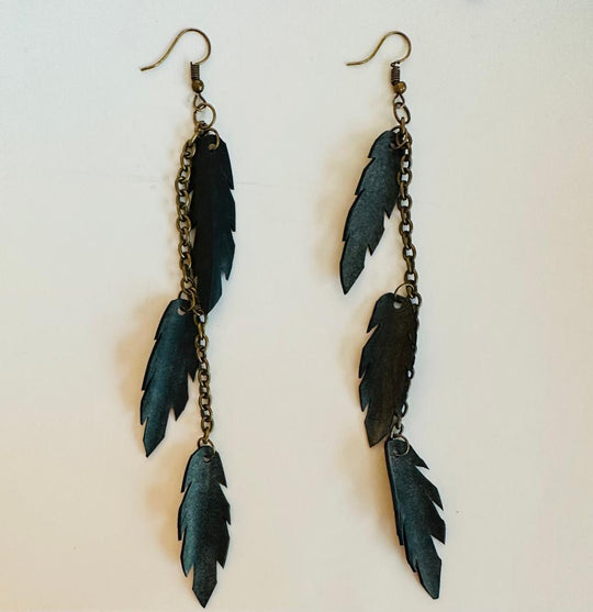 Vegan Feather Earrings – Sustainable Boho Statement Jewelry