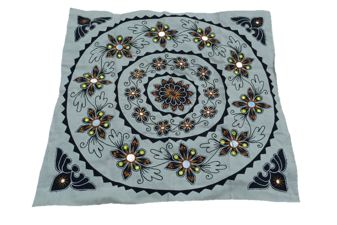 Mandala Wall Hanging – Upcycled Boho Tapestry with Handcrafted Appliqué