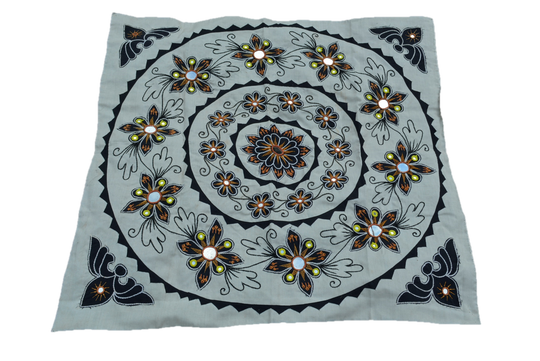 Mandala Wall Hanging – Upcycled Boho Tapestry with Handcrafted Appliqué