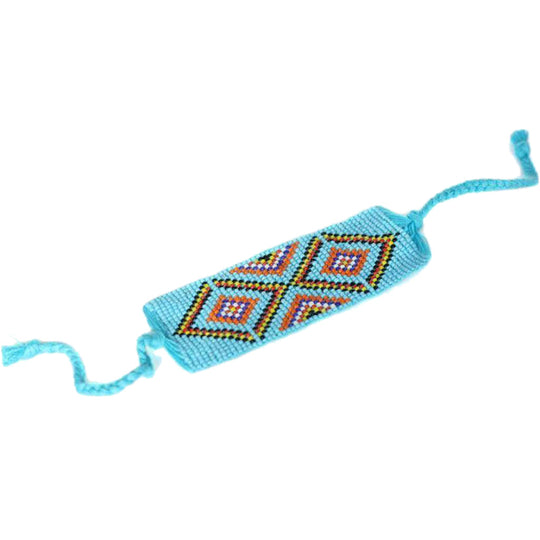 Geometric Beaded Cuff – Handcrafted Boho Bracelet by Hmong Artisans