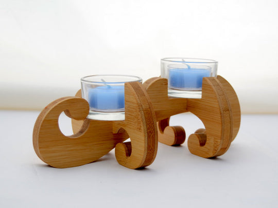 K.O.T. Double Bamboo Tea Light Holder