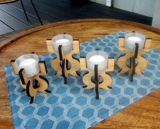Equinox Tea Light Holder – Eco-Friendly Bamboo