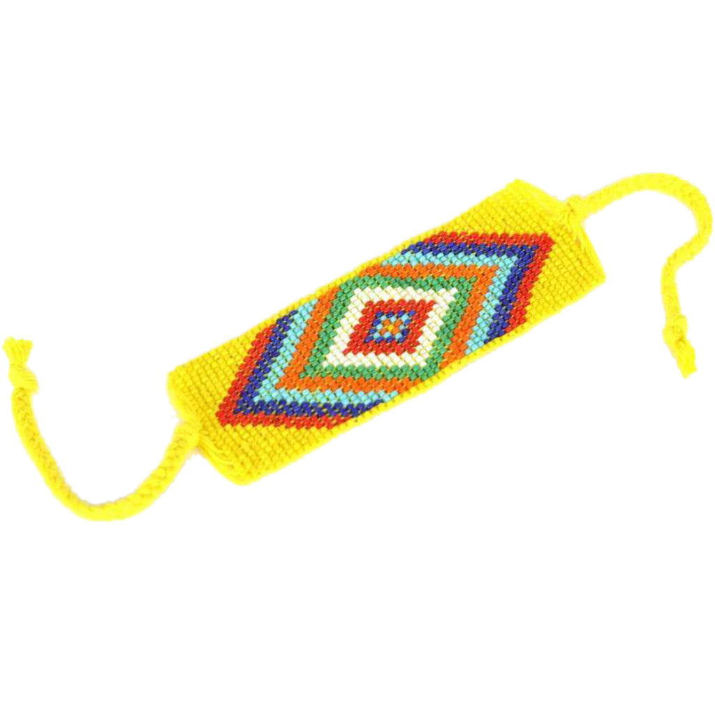 Geometric Beaded Cuff – Handcrafted Boho Bracelet by Hmong Artisans